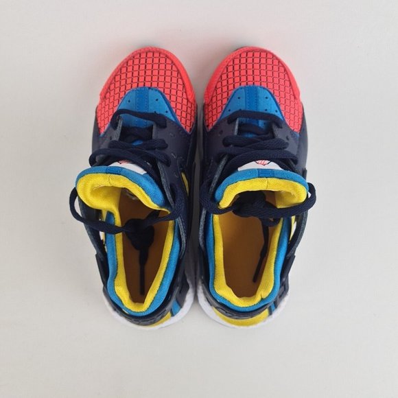 Nike Huarache Run Now PS Bright Crimson Running KIDS Shoes - Picture 5 of 11